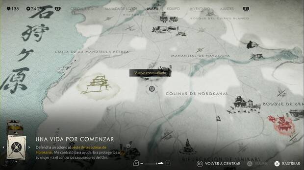 Ghost of Yotei - Relatos en la Llanura de Ishikari, ubicación donde comienza la misión Una vida por comenzar