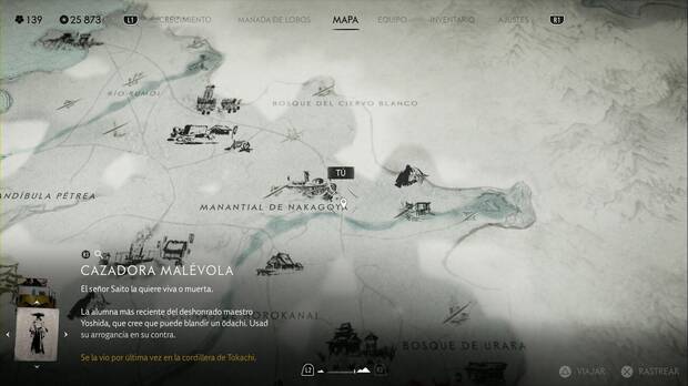 Ghost of Yotei - Relatos en la Llanura de Ishikari, ubicación donde comienza la misión Tesoros artesanales