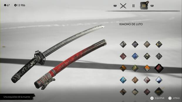 Ghost of Yotei - Conjuntos de armas, Kimono de luto