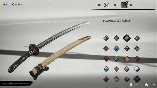 Ghost of Yotei - Conjuntos de armas, Elegancia del viento