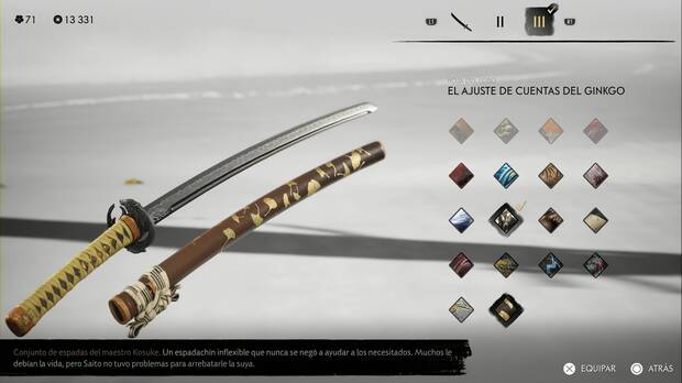 Ghost of Yotei - Conjuntos de armas, El ajuste de cuentas del gingko