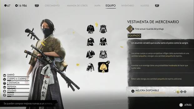 Ghost of Yotei - Armaduras, Vestimenta de mercenario