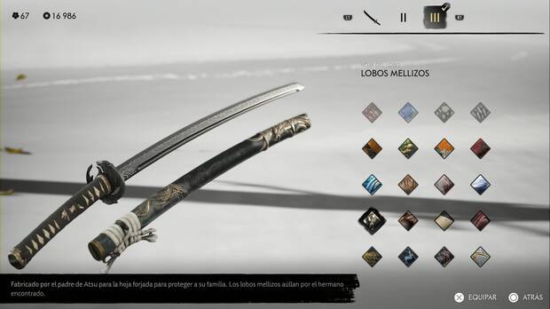 Ghost of Yotei - Conjuntos de armas, Lobos mellizos