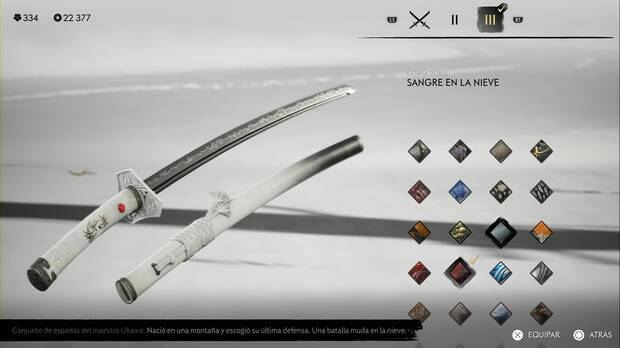 Ghost of Yotei - Conjuntos de armas, Sangre en la nieve