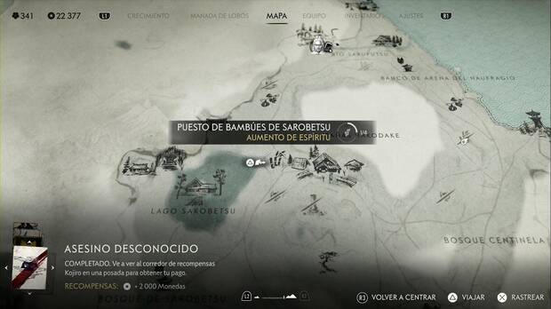 Ghost of Yotei - Puestos de bambúes en el Risco de Teshio, ubicación del puesto de bambúes de Sarobetsu