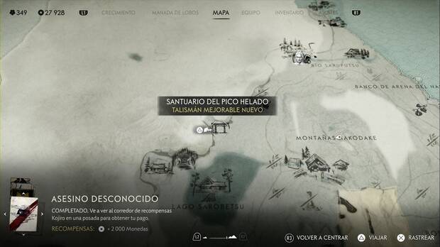 Ghost of Yotei - Santuarios en el Risco de Teshio, ubicación del santuario del pico helado