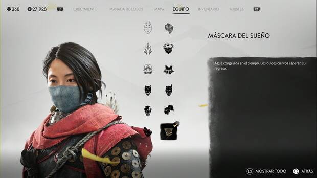 Ghost of Yotei - Mscaras, Mscara del sueo