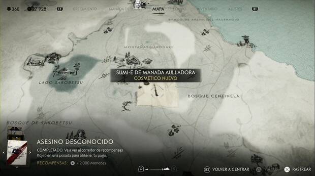 Ghost of Yotei - Sumi-e en el Risco de Teshio, ubicacin del sumi-e Manada aulladora