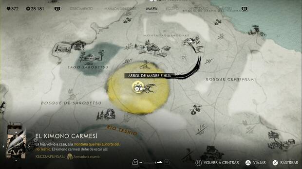 Ghost of Yotei - El Kimono carmesí, ubicación del tercer árbol madre hija