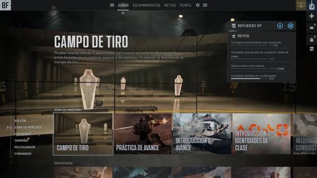 Battlefield 6 - Cómo entrar al modo de juego de entrenamiento: Campo de tiro