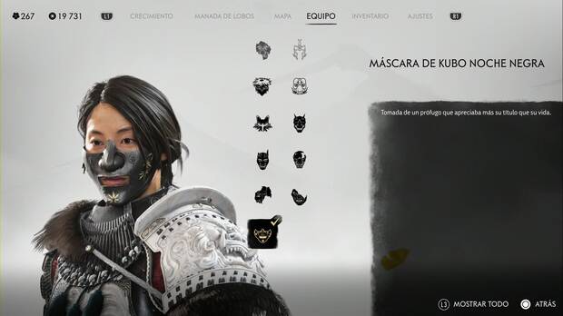 Ghost of Yotei - Mscaras, Mscara de Kubo Noche Negra