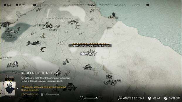 Ghost of Yotei - Recompensas en el Risco de Teshio, ubicacin de Kubo Noche Negra