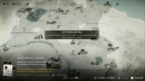 Ghost of Yotei - Recompensas en el Risco de Teshio, ubicacin de Inagawa el Tahr