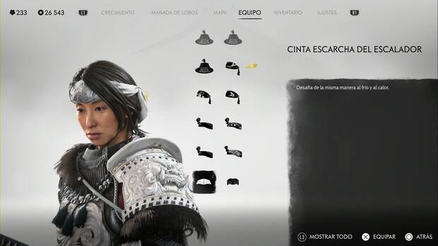 Ghost of Yotei - Cascos, Cinta escarcha del escalador