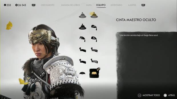 Ghost of Yotei - Cascos, Cinta maestro oculto