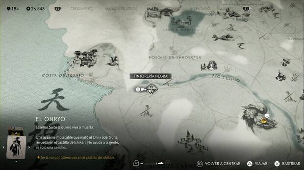 Ghost of Yotei - Ubicacin de la tintorera negra en el Risco de Teshio