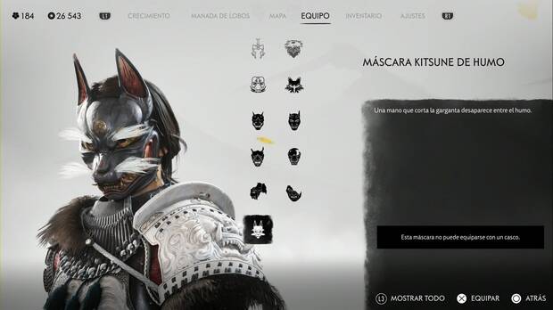 Ghost of Yotei - Mscaras, Mscara kitsune de humo