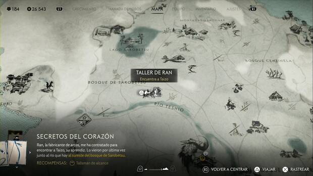 Ghost of Yotei - Misiones de sensei, punto donde se puede activar la misión Secretos del corazón