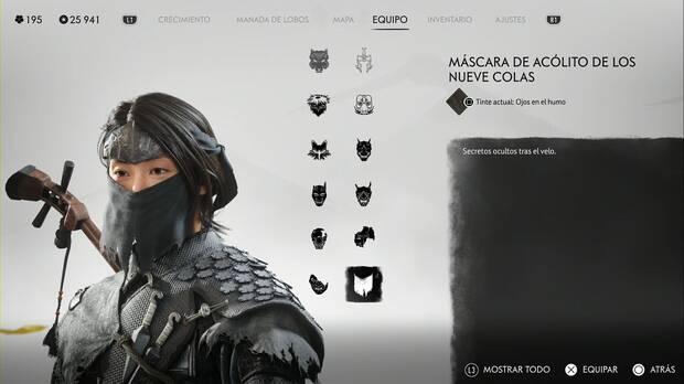 Ghost of Yotei - Mscara de aclito de los Nueve Colas