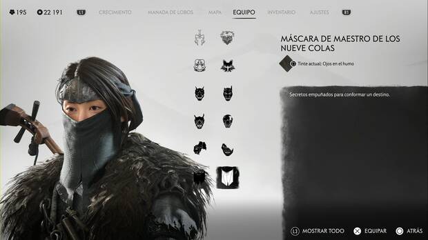 Ghost of Yotei - Mscara de maestro de los Nueve Colas