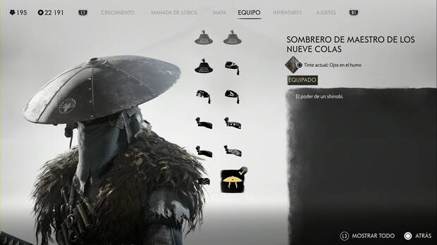 Ghost of Yotei - Sombrero de maestro de los Nueve Colas