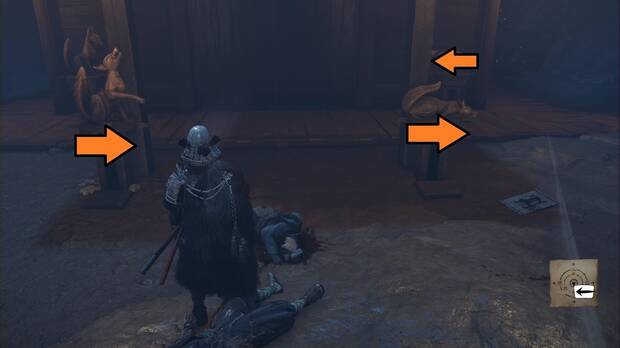 Ghost of Yotei - Puzle de la tintorería negra, solución al puzle de la puerta