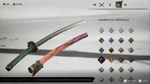 Ghost of Yotei - Conjuntos de armas, Hambre en el Crepsculo