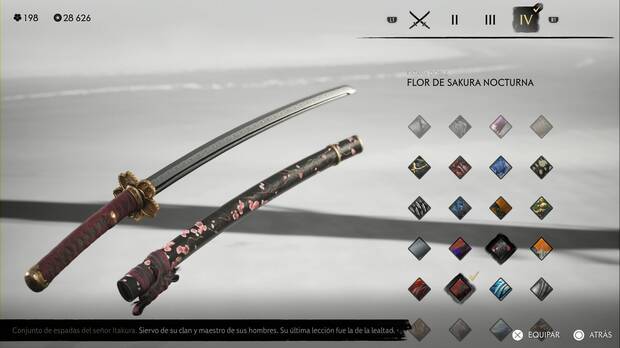 Ghost of Yotei - Conjuntos de armas, Flor de sakura nocturna