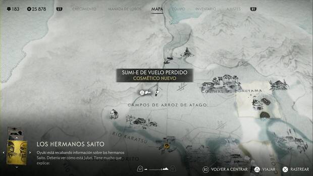 Ghost of Yotei - Sumi-e en la Costa de Oshima, ubicacin del sumi-e Vuelo perdido