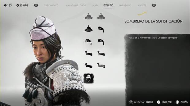 Ghost of Yotei - Cascos, Sombrero de la sofisticacin