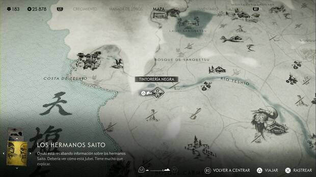 Ghost of Yotei -Tintorerías, ubicación de la tintorería negra