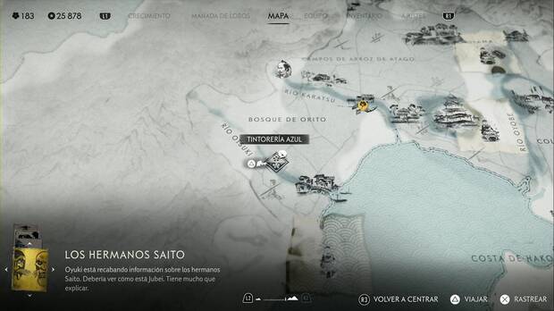 Ghost of Yotei -Tintorerías, ubicación de la tintorería azul