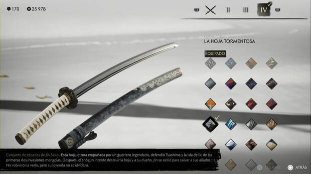 Ghost of Yotei - Conjuntos de armas, La hoja tormentosa