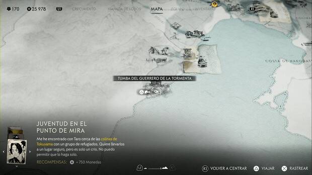 Ghost of Yotei - Mscara del Fantasma, ubicacin de la Tumba del guerrero de la tormenta