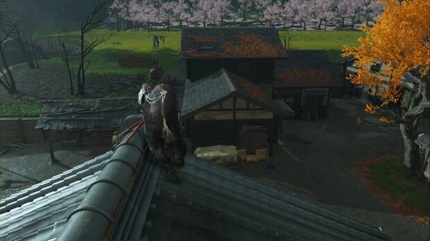 Ghost of Yotei - Recompensas en la Costa de Oshima, tejado naranja de la casa donde se esconde Iwa la Bella