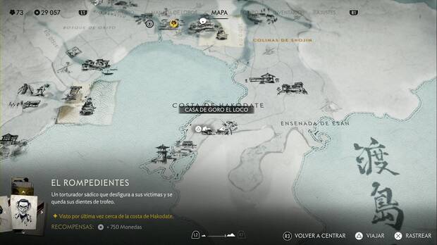 Ghost of Yotei - Recompensas en la Costa de Oshima, ubicacin de la casa de Goro el Loco