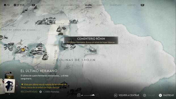 Ghost of Yotei - Recompensas en la Costa de Oshima, ubicacin del Cementerio Ronin donde est el ltimo hermano