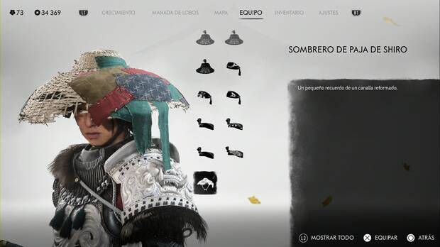 Ghost of Yotei - Cascos, Sombrero de paja de Shiro