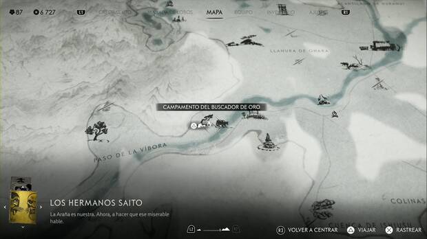 Ghost of Yotei - Conjuntos de armas, Lealtad indmita, ubicacin del campamento del buscador de oro