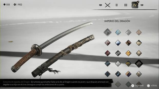 Ghost of Yotei - Conjuntos de armas, Imperio del Dragn