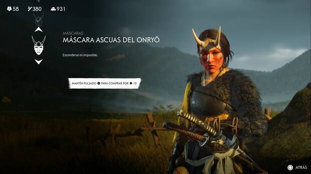 Ghost of Yotei - Mscara ascuas del onryo