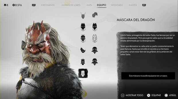 Ghost of Yotei - Mscara del Dragn