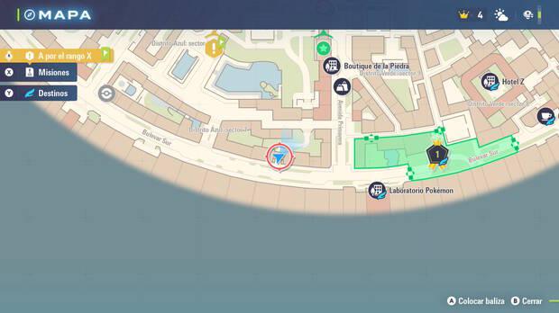 Leyendas Pokmon Z-A - Localizacin en el mapa de la MT101 Electrotela