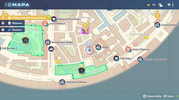 Leyendas Pokmon Z-A - Localizacin en el mapa de la MT008 Onda Trueno