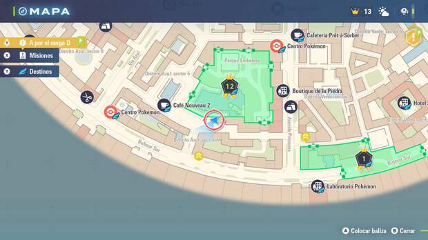 Leyendas Pokmon Z-A - Localizacin en el mapa de la MT026 Energibola