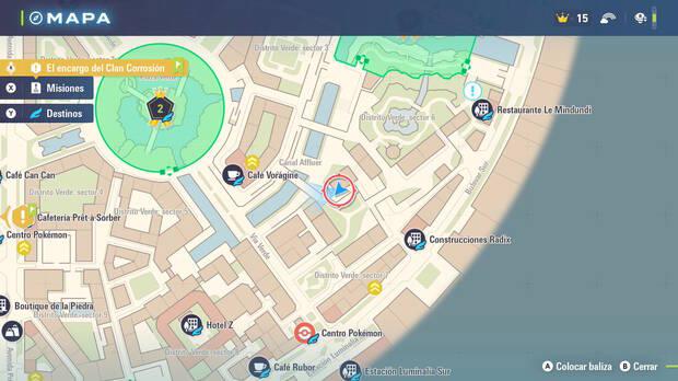 Leyendas Pokmon Z-A - Localizacin en el mapa de la MT074 Bola Sombra