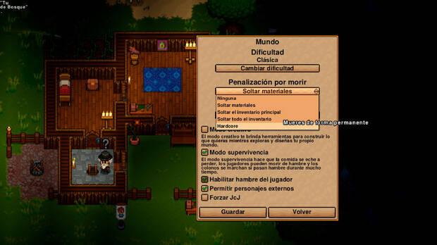 Puedes personalizar muchos aspectos del juego más allá de la dificultad para que sea tal y como te gusta. ¿Prefieres potenciar la supervivencia o te decantas por algo más ligero?