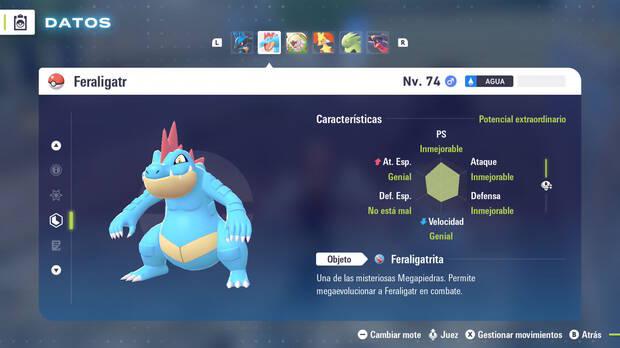 Leyendas Pokémon Z-A - Cómo consultar los IVs y su potencial en las fichas de datos de los Pokémon