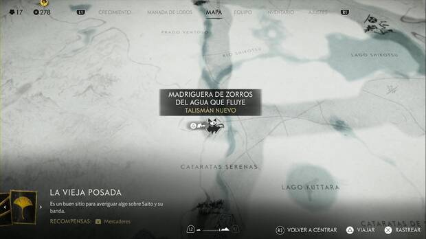 Ghost of Yotei, Madrigueras de zorro en las Praderas de Yotei, ubicación de la madriguera Agua que fluye