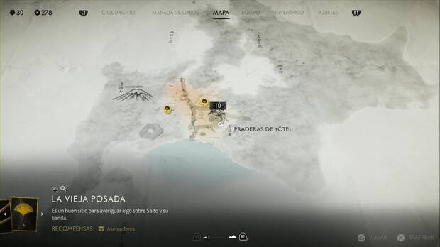 Ghost of Yotei - Guaridas de lobos en las Praderas de Yotei, ubicacin de Colina verde